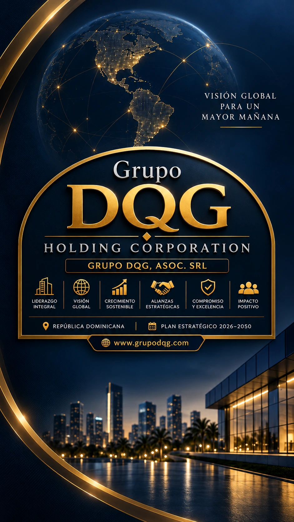 Arte corporativo vertical de Grupo DQG